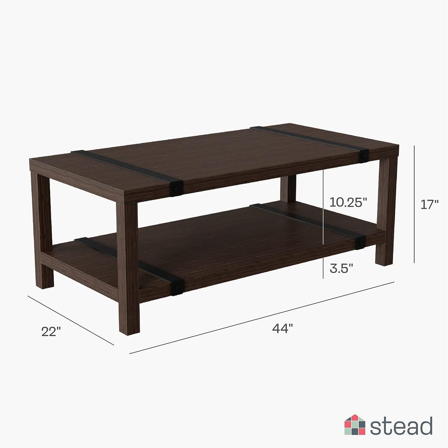 Industrial Rectangular Wood Coffee Table (2023 Collection)