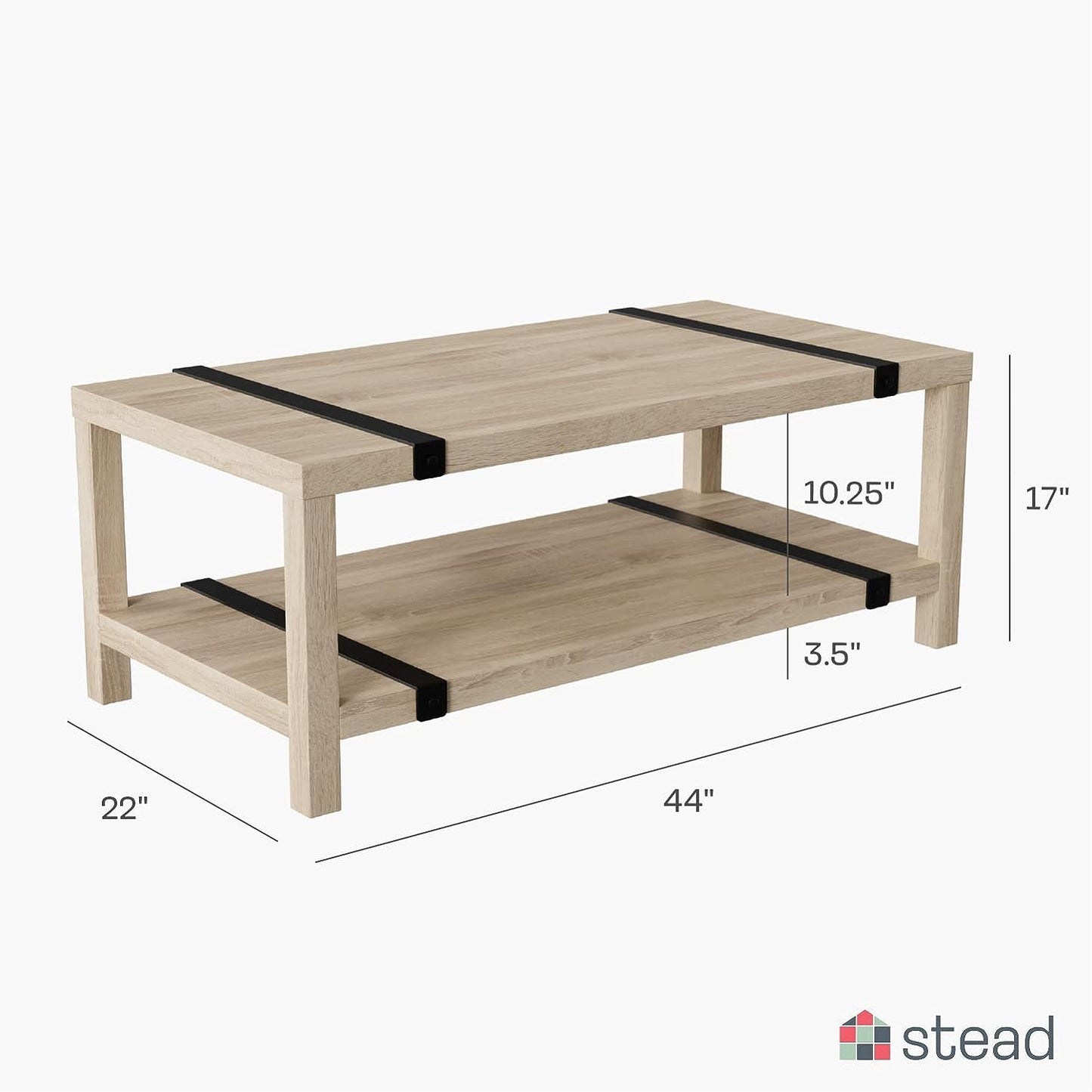 Industrial Rectangular Wood Coffee Table (2023 Collection)