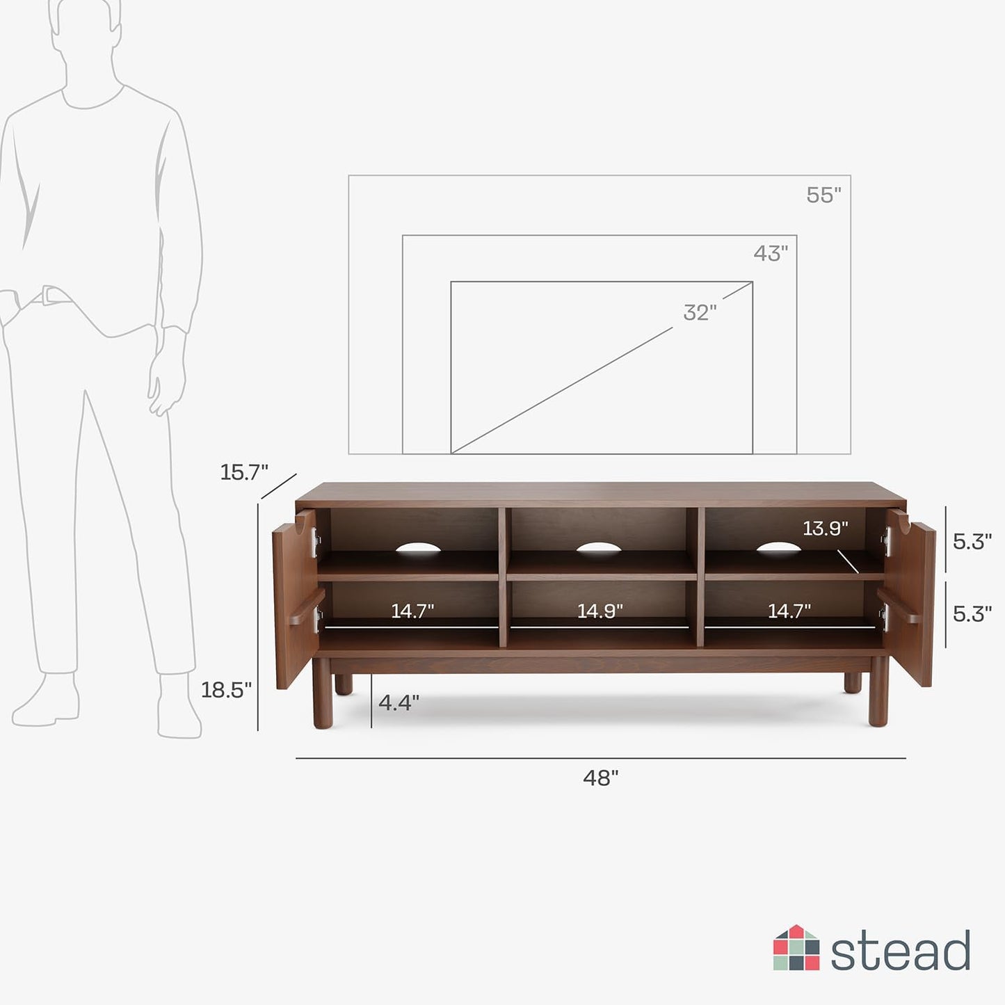 Low Profile Fluted TV Stand - 2023 Collection