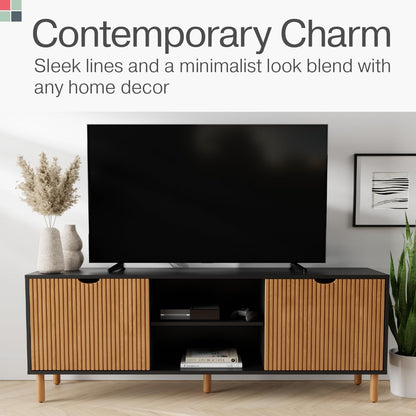 70" Contemporary Fluted TV Stand with storage - Media Console