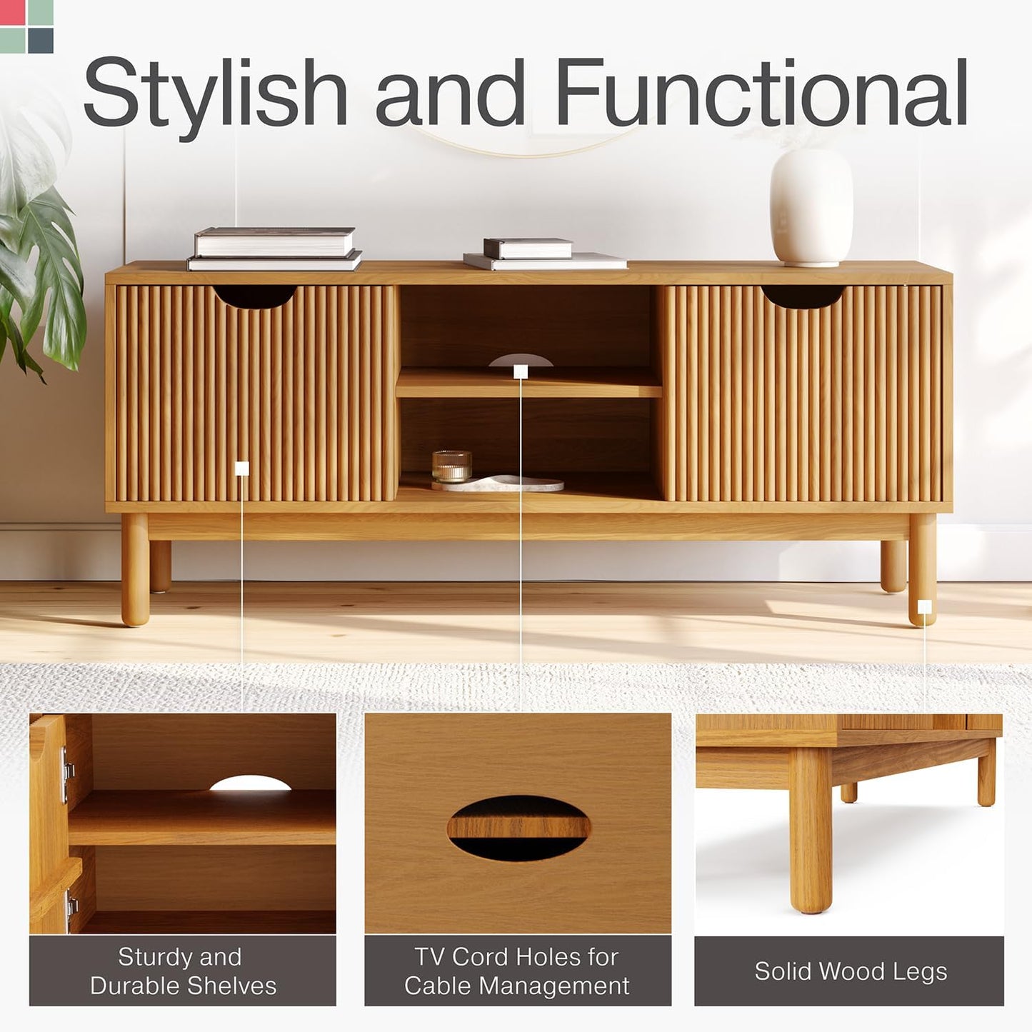 Low Profile Fluted TV Stand - 2023 Collection