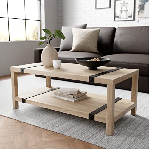 Industrial Rectangular Wood Coffee Table (2023 Collection)