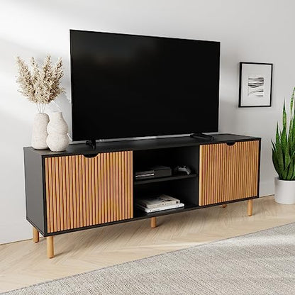 70" Contemporary Fluted TV Stand with storage - Media Console